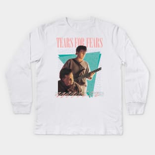 Vintage-Style 80s Tears For Fears Design Kids Long Sleeve T-Shirt